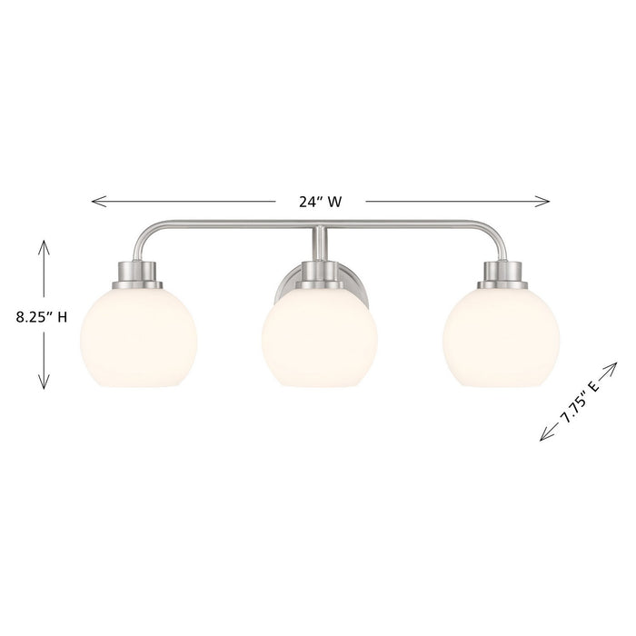 Meridian - M80081BN - Three Light Bathroom Vanity - Brushed Nickel