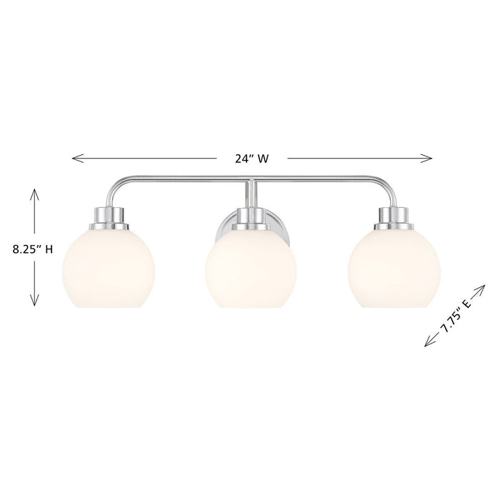 Meridian - M80081CH - Three Light Bathroom Vanity - Chrome