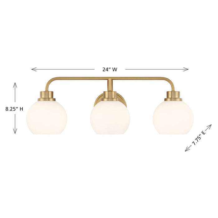 Meridian - M80081NB - Three Light Bathroom Vanity - Natural Brass