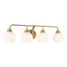 Meridian - M80082NB - Four Light Bathroom Vanity - Natural Brass