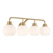 Meridian - M80082NB - Four Light Bathroom Vanity - Natural Brass