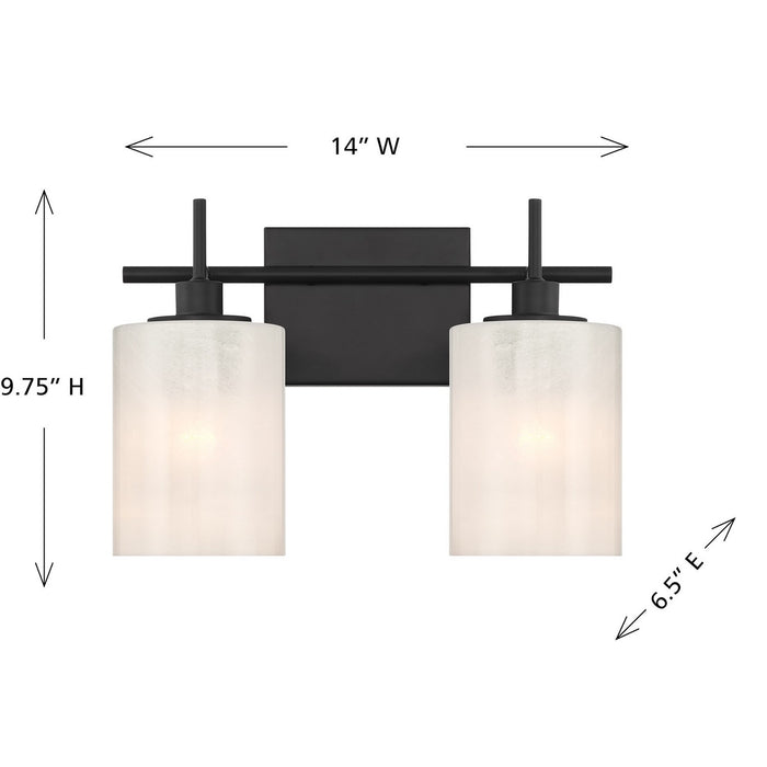 Meridian - M80083MBK - Two Light Bathroom Vanity - Matte Black