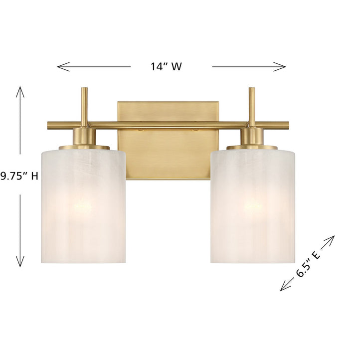 Meridian - M80083NB - Two Light Bathroom Vanity - Natural Brass