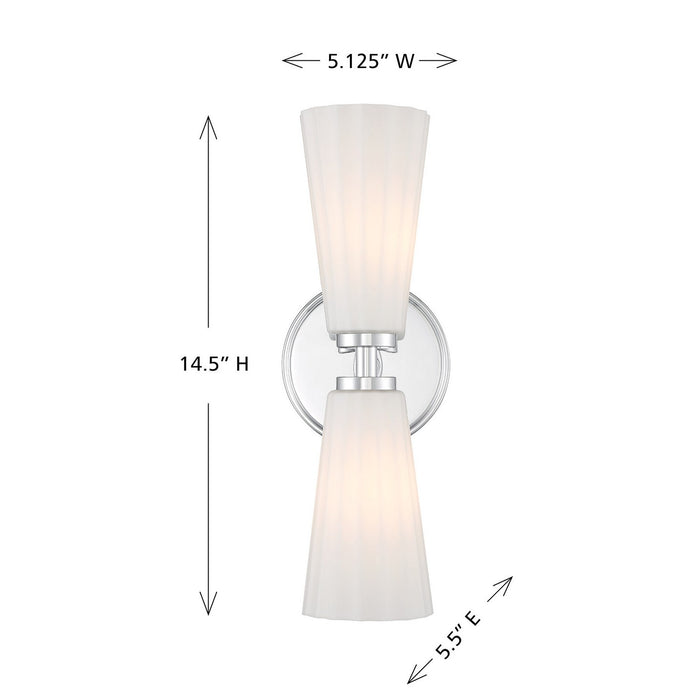 Meridian - M90109CH - Two Light Wall Sconce - Chrome