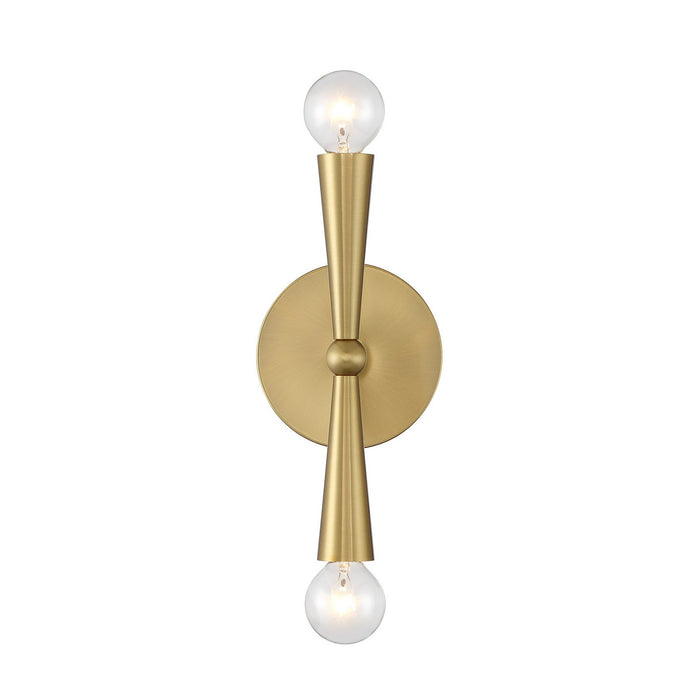 Meridian - M90110NB - Two Light Wall Sconce - Natural Brass