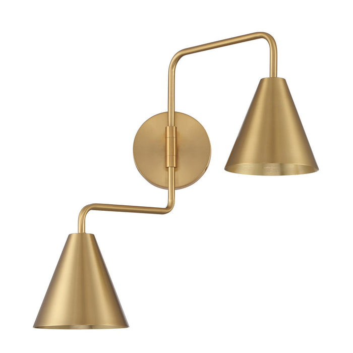 Meridian - M90111NB - Two Light Wall Sconce - Natural Brass