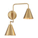 Meridian - M90111NB - Two Light Wall Sconce - Natural Brass