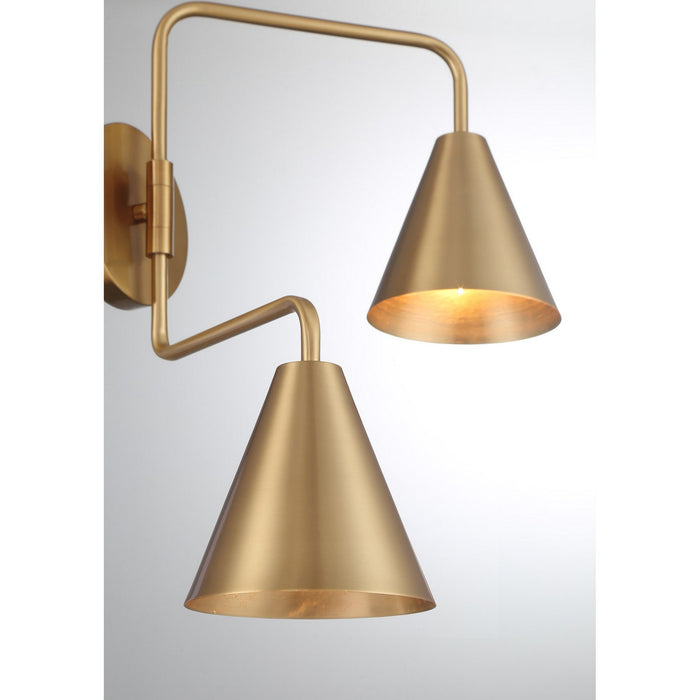 Meridian - M90111NB - Two Light Wall Sconce - Natural Brass