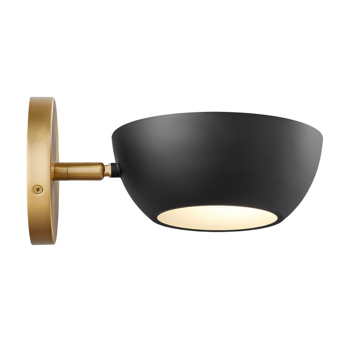 Meridian - M90113MBKNB - One Light Wall Sconce - Matte Black and Natural Brass