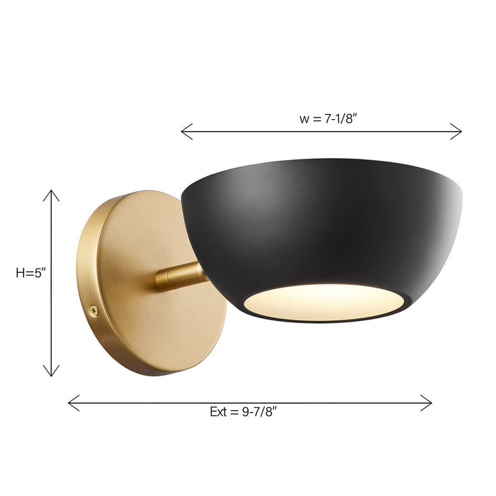 Meridian - M90113MBKNB - One Light Wall Sconce - Matte Black and Natural Brass