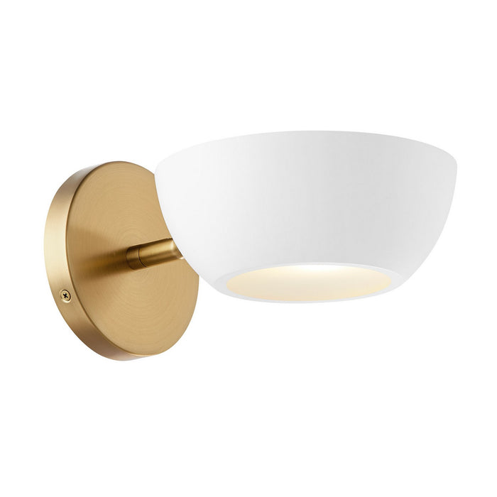 Meridian - M90113WHNB - One Light Wall Sconce - White and Natural Brass