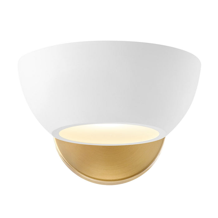 Meridian - M90113WHNB - One Light Wall Sconce - White and Natural Brass