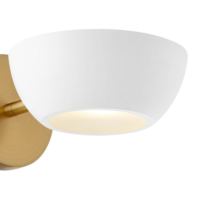 Meridian - M90113WHNB - One Light Wall Sconce - White and Natural Brass