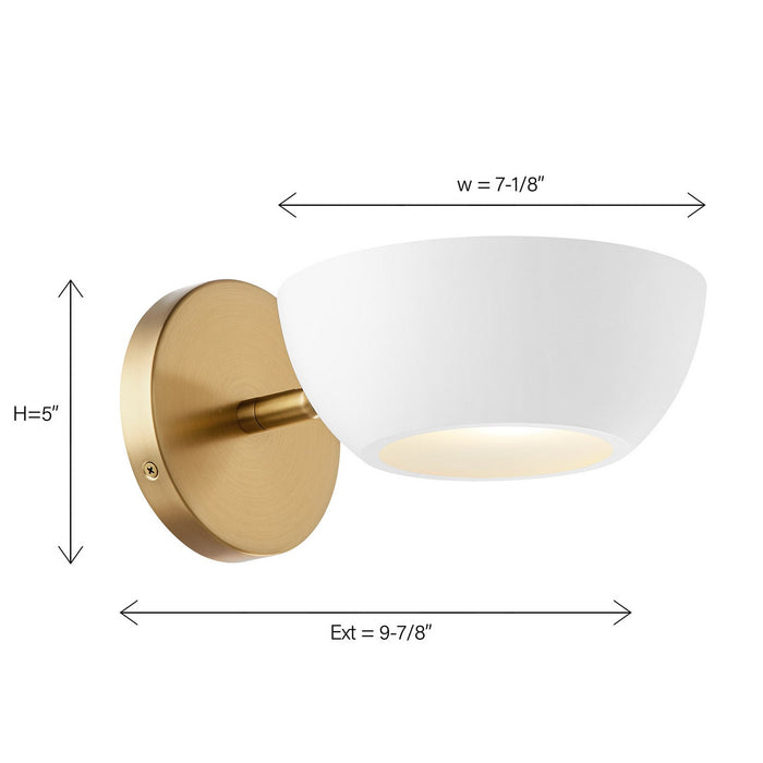 Meridian - M90113WHNB - One Light Wall Sconce - White and Natural Brass