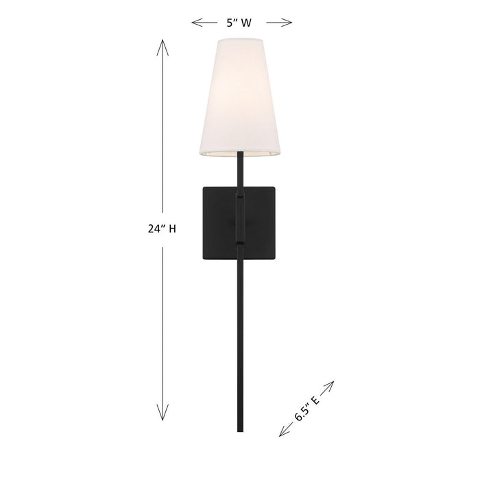 Meridian - M90114MBK - One Light Wall Sconce - Matte Black