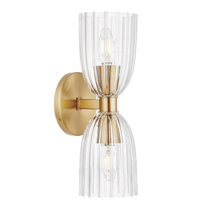 Meridian - M90121NB - Two Light Wall Sconce - Natural Brass