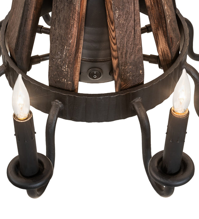 Meyda Tiffany - 270083 - Nine Light Chandelier - Barrel Stave - Costello Black/Charred Wood