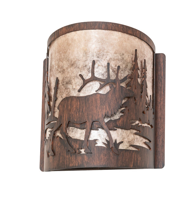 Meyda Tiffany - 277543 - One Light Wall Sconce - Elk At Lake - Driftwood Brown