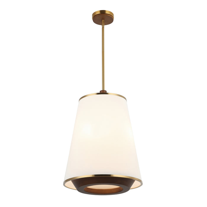 Varaluz - 520F03SBW - Three Light Foyer Pendant - Desert Flyer - Satin Brass/Medium Walnut
