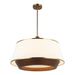 Varaluz - 520P06SBW - Six Light Pendant - Desert Flyer - Satin Brass/Medium Walnut