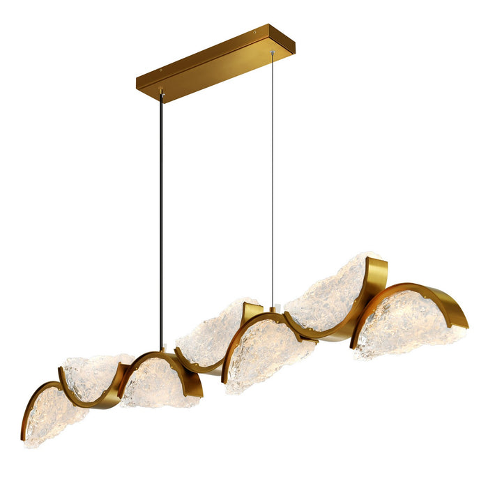 CWI Lighting - 1715P54-7-624 - LED Chandelier - Moon - Brass