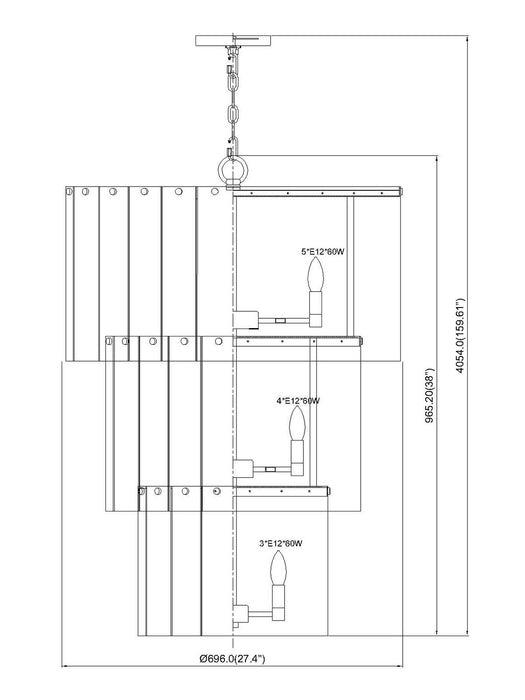 Z-Lite - 1943-36MGLD - 12 Light Chandelier - Glacier - Modern Gold