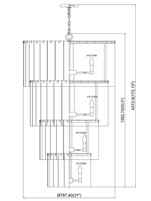 Z-Lite - 1943-48MB - 18 Light Chandelier - Glacier - Matte Black