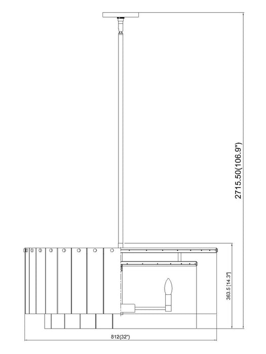 Z-Lite - 1943P32-2-MB - 12 Light Pendant - Glacier - Matte Black