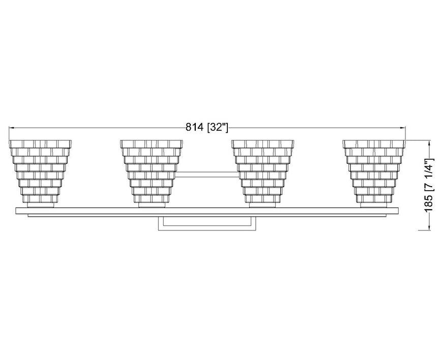 Z-Lite - 7514-4V-MB - Four Light Vanity - Annalise - Matte Black