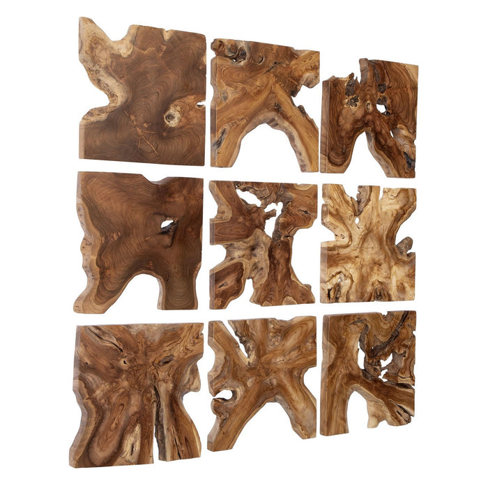 Uttermost - 04379 - Wall Decor Set/9 - Talia - Natural Teak Wood