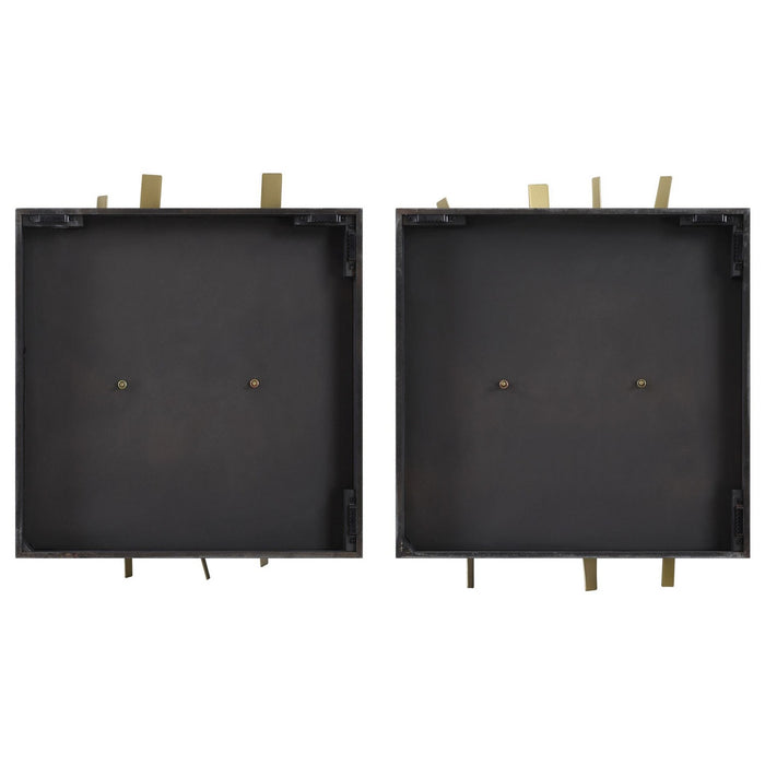 Uttermost - 04382 - Wall Decor Set/2 - Crosshatch - Antique Gold