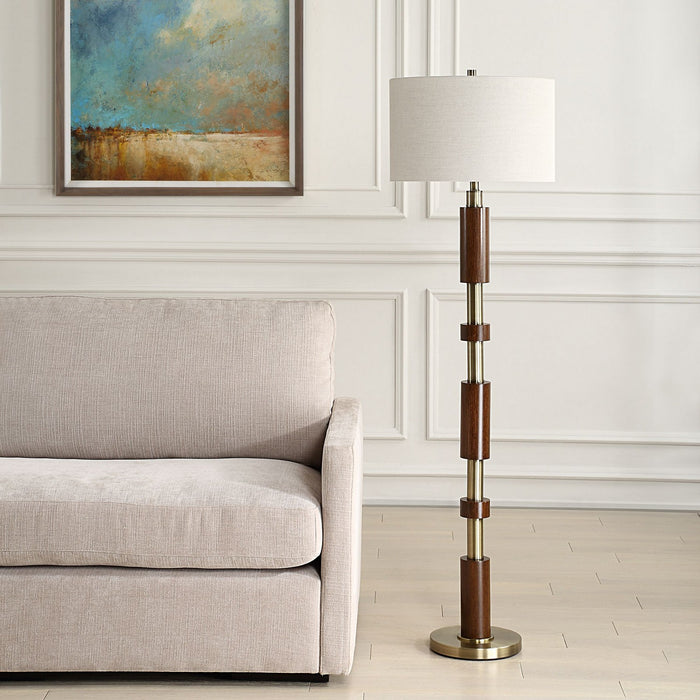 Uttermost - 30516-1 - One Light Floor Lamp - Stacked - Brass