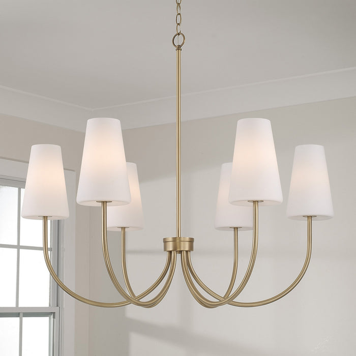 Capital Lighting - 455261AD-550 - Six Light Chandelier - Averitt - Aged Brass