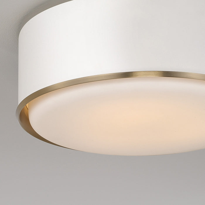 Capital Lighting - 254831RE - Three Light Flush Mount - Carlton - Matte Brass and White