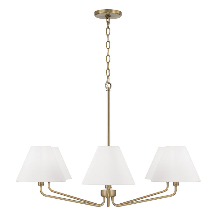 Capital Lighting - 456661AD-714 - Six Light Chandelier - Chadwick - Aged Brass