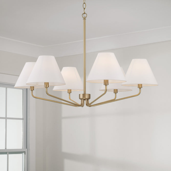 Capital Lighting - 456661AD-714 - Six Light Chandelier - Chadwick - Aged Brass