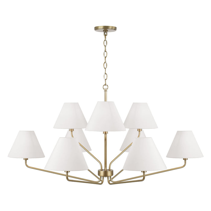 Capital Lighting - 456691AD-714 - Nine Light Chandelier - Chadwick - Aged Brass