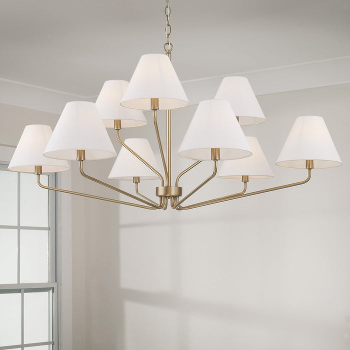 Capital Lighting - 456691AD-714 - Nine Light Chandelier - Chadwick - Aged Brass