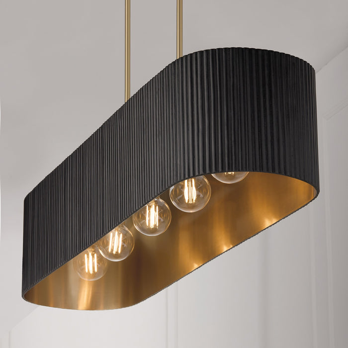 Capital Lighting - 850751KR - Five Light Island Pendant - Donovan - Black Stain and Matte Brass