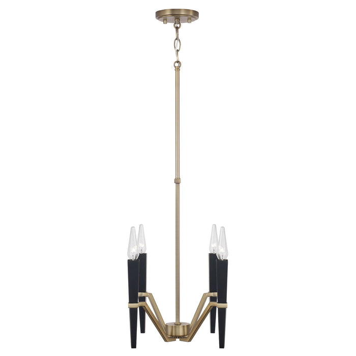 Capital Lighting - 453841AB - Four Light Chandelier - Enzo - Aged Brass and Black