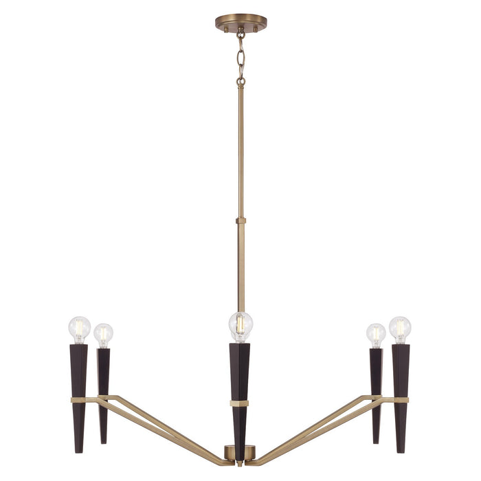 Capital Lighting - 453861AB - Six Light Chandelier - Enzo - Aged Brass and Black