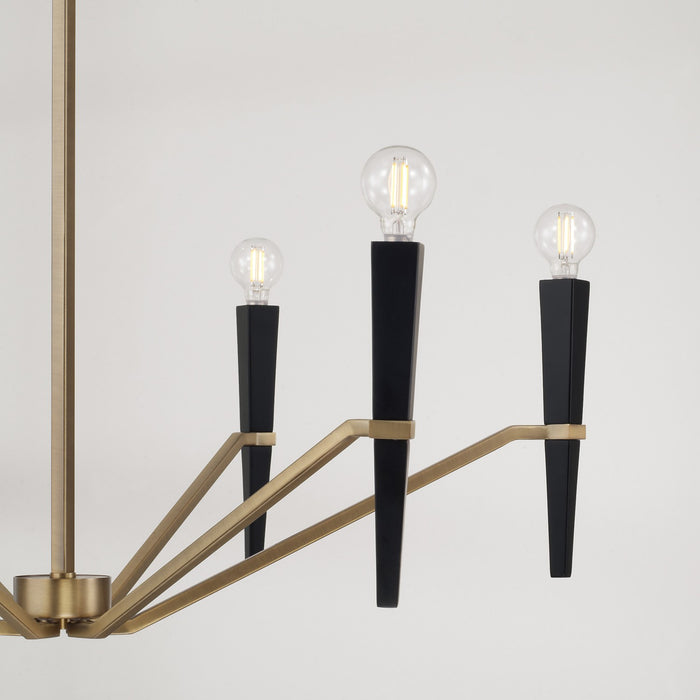 Capital Lighting - 453861AB - Six Light Chandelier - Enzo - Aged Brass and Black