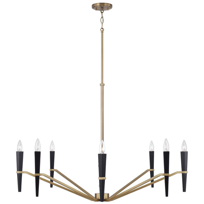 Capital Lighting - 453881AB - Eight Light Chandelier - Enzo - Aged Brass and Black