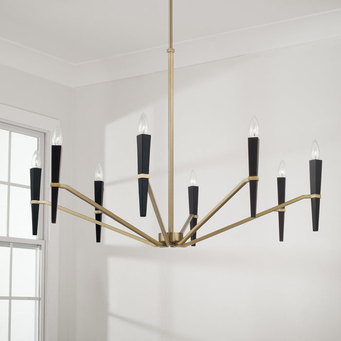 Capital Lighting - 453881AB - Eight Light Chandelier - Enzo - Aged Brass and Black