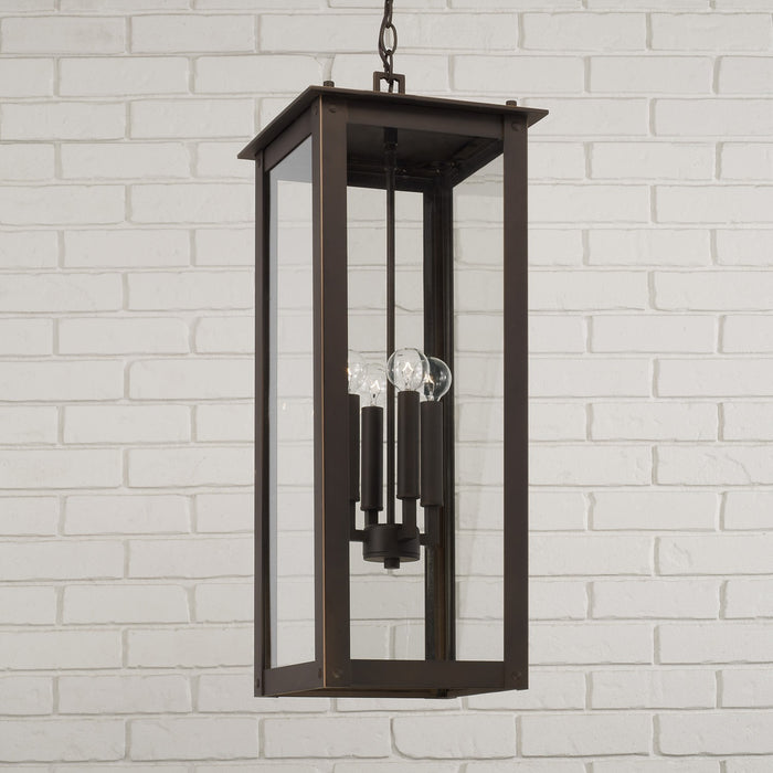 Capital Lighting - 934644OZ - Four Light Outdoor Hanging Lantern - Hunt - Oiled Bronze