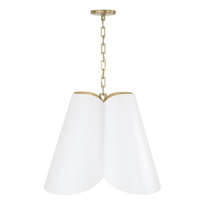 Capital Lighting - 355441RE - Four Light Pendant - Maeve - Matte Brass and White