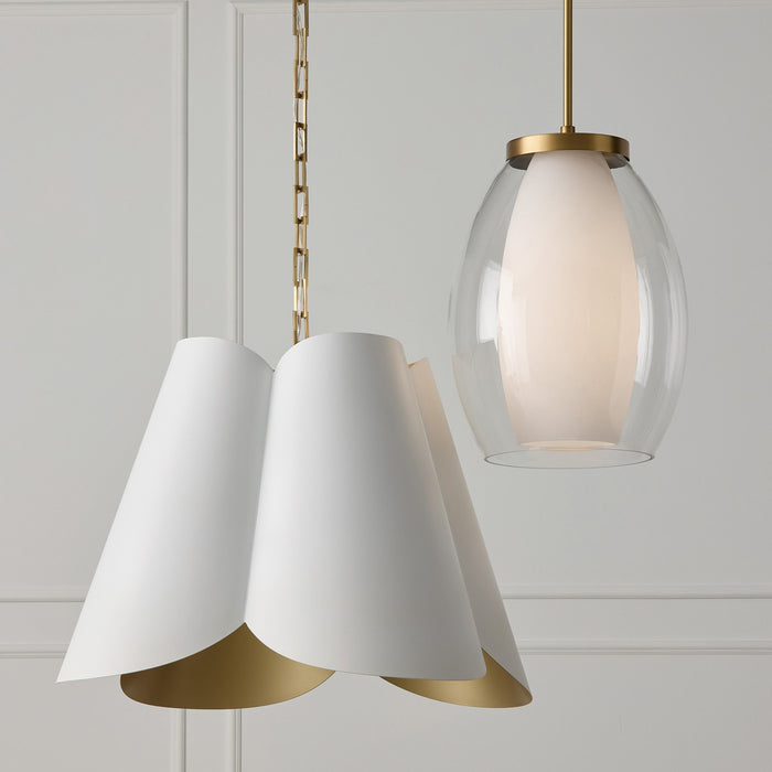 Capital Lighting - 355441RE - Four Light Pendant - Maeve - Matte Brass and White