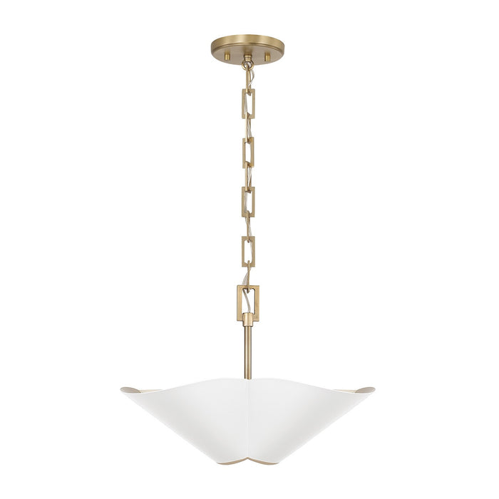 Capital Lighting - 355442RE - Four Light Pendant - Maeve - Matte Brass and White