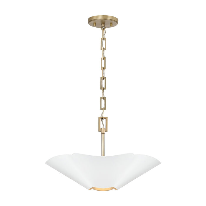 Capital Lighting - 355442RE - Four Light Pendant - Maeve - Matte Brass and White