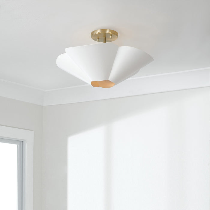 Capital Lighting - 355442RE - Four Light Pendant - Maeve - Matte Brass and White